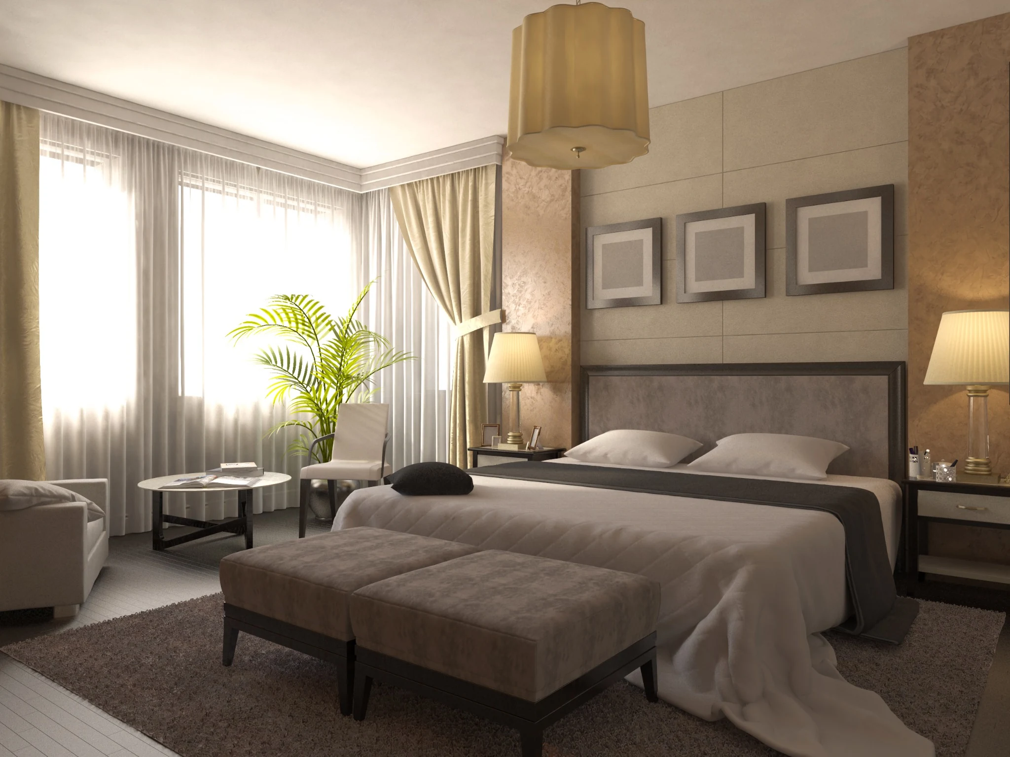 Residential interiors are designed as calm, sophisticated retreats within the Quintessencia resort experience.